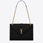 YSL Envelope Large Bag In Quilted Embossed Leather 600166 BOW01 1000