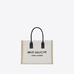 YSL Rive Gauche Small Tote Bag In Linen Leather 617481 FAABR 9054