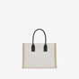 YSL Rive Gauche Small Tote Bag In Linen Leather 617481 FAABR 9054 - thumb-3
