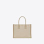 YSL Rive Gauche Small Tote Bag In Linen Leather 617481 FAADJ 9784 - thumb-3