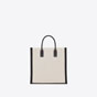 YSL Rive Gauche North South Tote Bag In Printed Linen 632539 FAABR 9083 - thumb-2