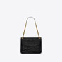 YSL Niki Medium Chain Bag In Crinkled Vintage Leather 633158 0EN07 1000 - thumb-3