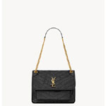 YSL Niki Medium In Vintage Leather in Black 633184 0EN07 1000