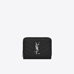 YSL Cassandre Matelasse Compact Zip Around Wallet In Grain 668288 BOW02 1000