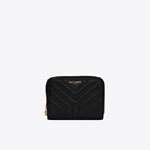 YSL Joan Compact Zip-Around Wallet In Quilted Leather 668323 DV701 1000