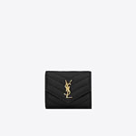 YSL Cassandre Matelasse Multi-Folded Wallet Grain De Poudre 692061 BOW01 1000