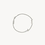 YSL Cassandre Charm Bracelet Rhinestone In Silver 692489 Y1526 8368