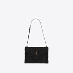 YSL Gaby Satchel In Quilted Suede And Shearling 695503 AAA72 1000
