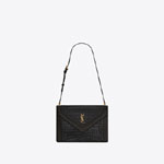 YSL Gaby Crocodile-Embossed Lacquered Leather 695724 DZEUW 1000