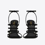 YSL Jerry Sandals In Crepe Satin And Rhinestones 742235 1UU00 1000 - thumb-2