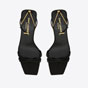YSL Melody Sandals In Crepe Satin 743985 1UUKK 1000 - thumb-2