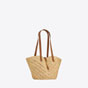 YSL Panier Small In Raffia And Vegetable-Tanned Leather 751240 GAADJ 2080 - thumb-3