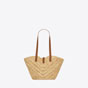 YSL Panier Small In Raffia And Vegetable-Tanned Leather 751240 GAADJ 2080 - thumb-4