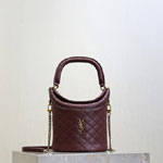 YSL Gaby Bucket Bag In Lambskin in Burgundy 763961 1EL07 6195