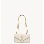 YSL Loulou Small In Matelasse Lambskin in White 801437 AAEAX 9207