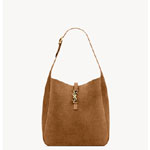 YSL Le 5 A 7 Supple Large In Suede in Brown 850545 1U80W 2916