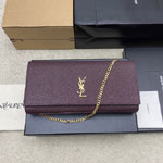 YSL Kate Clutch In Grain De Poudre Leather 851921 AAGBE 6195
