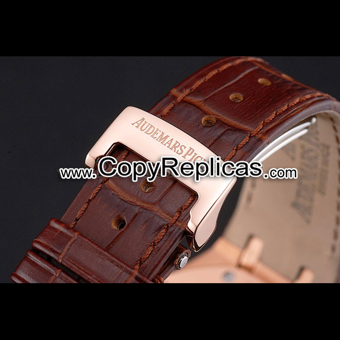 Swiss Audemars Piguet Royal Oak White Dial Gold Case With Diamonds AP5547 - Photo-4