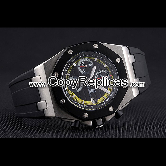 Swiss Audemars Piguet Royal Oak Offshore Black Yellow Dial Stainless AP5550 - Photo-2