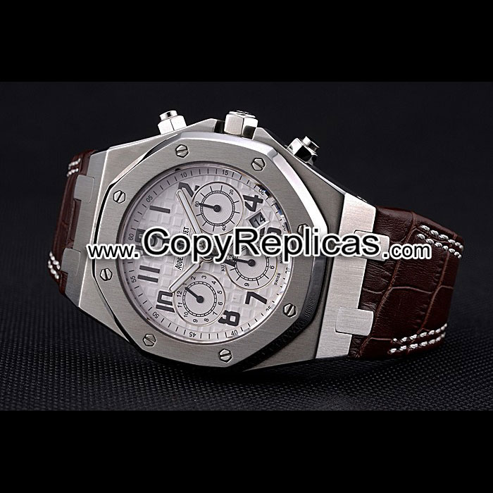 Swiss Audemars Piguet Royal Oak Chronograph White Dial Stainless Steel AP5555 - Photo-3
