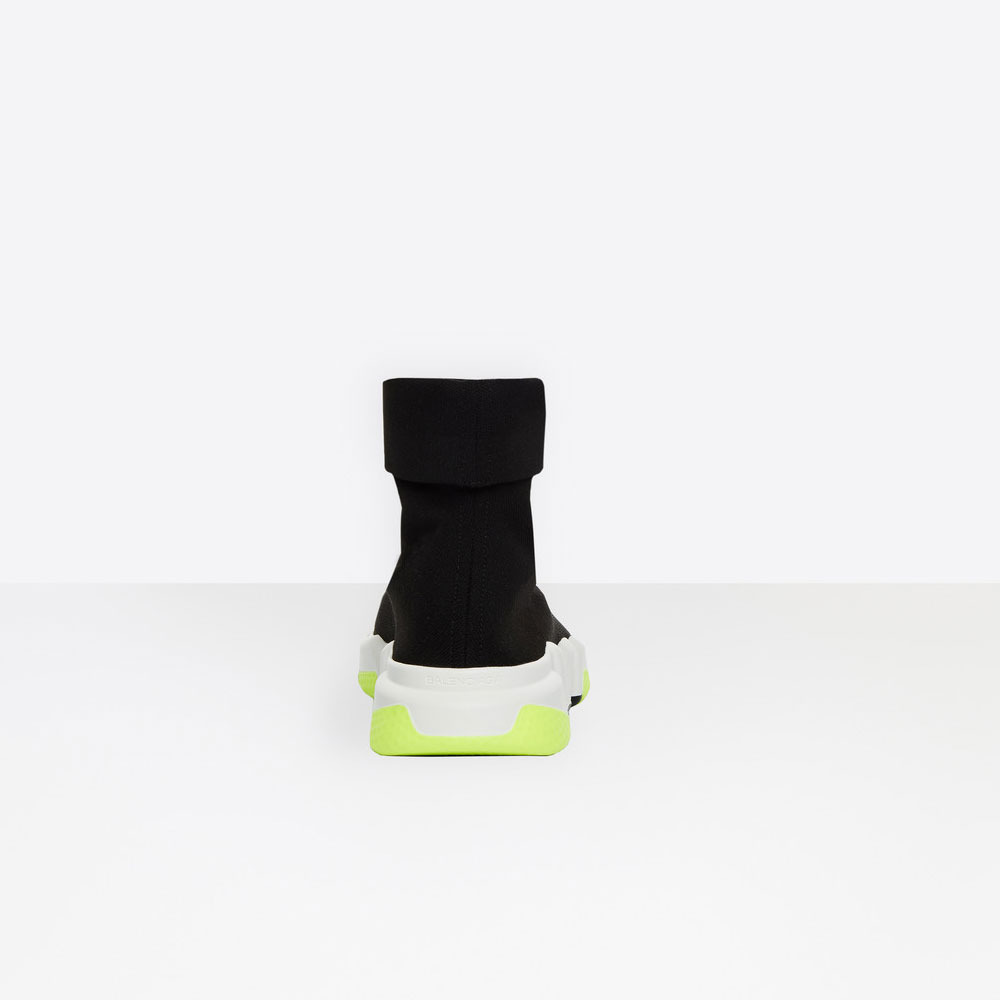 Balenciaga Black Yellow Speed Trainers Cuffed 534379 W1GV0 1006 - Photo-2