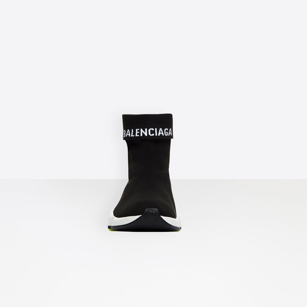 Balenciaga Black Yellow Speed Trainers Cuffed 534379 W1GV0 1006 - Photo-3