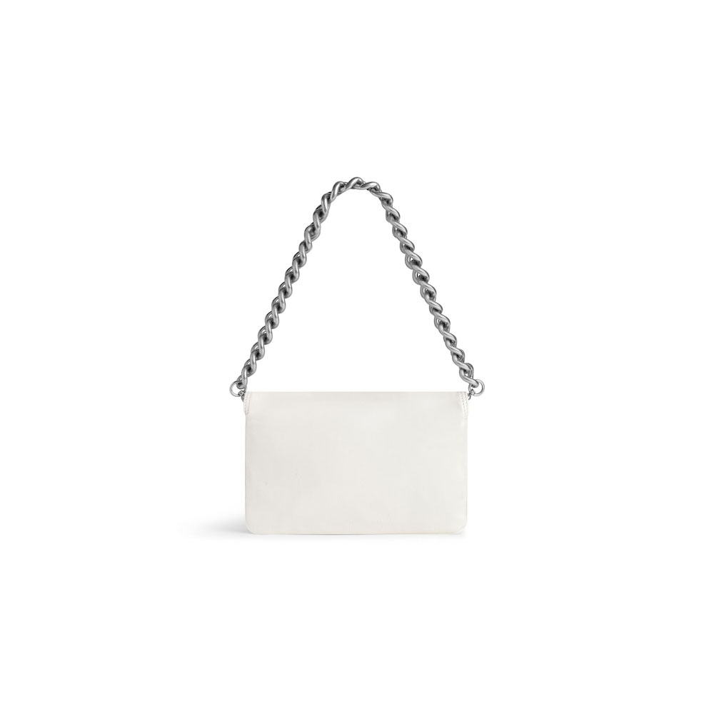 Balenciaga Bb Soft Small Flap Bag in Optic White 748598 2AAIY 9001 - Photo-2