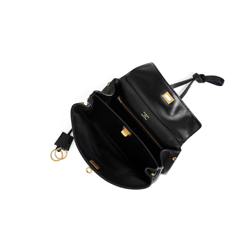 Balenciaga Rodeo Small Bag in black smooth calfskin 789779 2AA4V 1000 - Photo-4