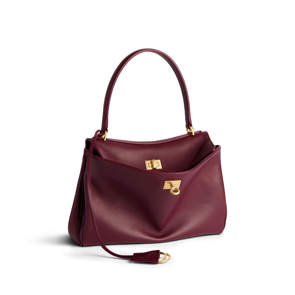 Balenciaga Rodeo Small Bag in burgundy smooth calfskin 789779 2AA4V 6034 - Photo-2