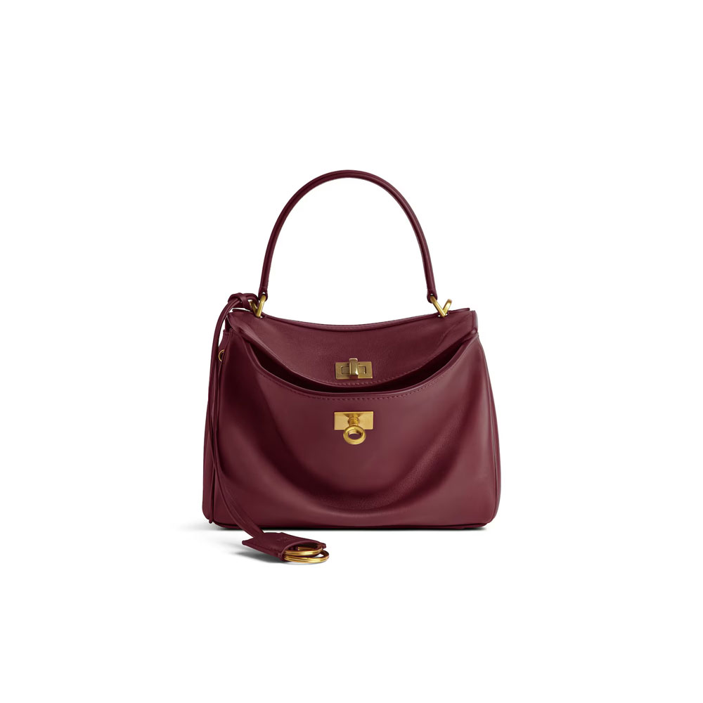 Balenciaga Rodeo Mini Bag in burgundy smooth calfskin 795456 2AA4V 1000
