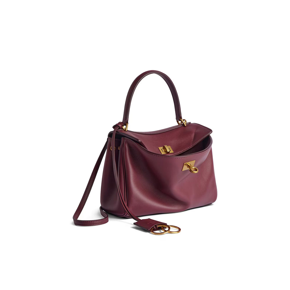 Balenciaga Rodeo Mini Bag in burgundy smooth calfskin 795456 2AA4V 1000 - Photo-2