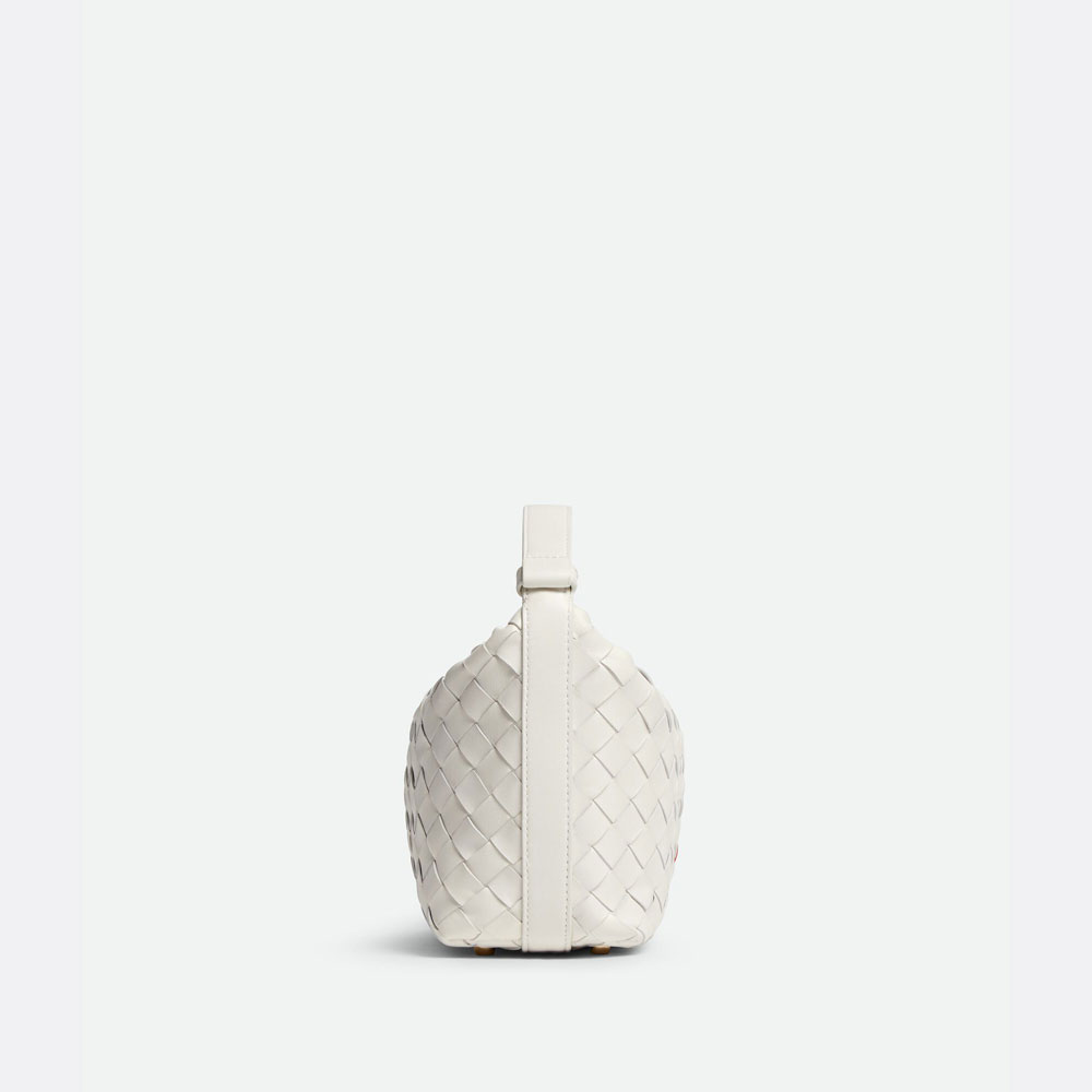 Bottega Veneta Mini Wallace in White Vernis 777898 V3TJ 18583 - Photo-2