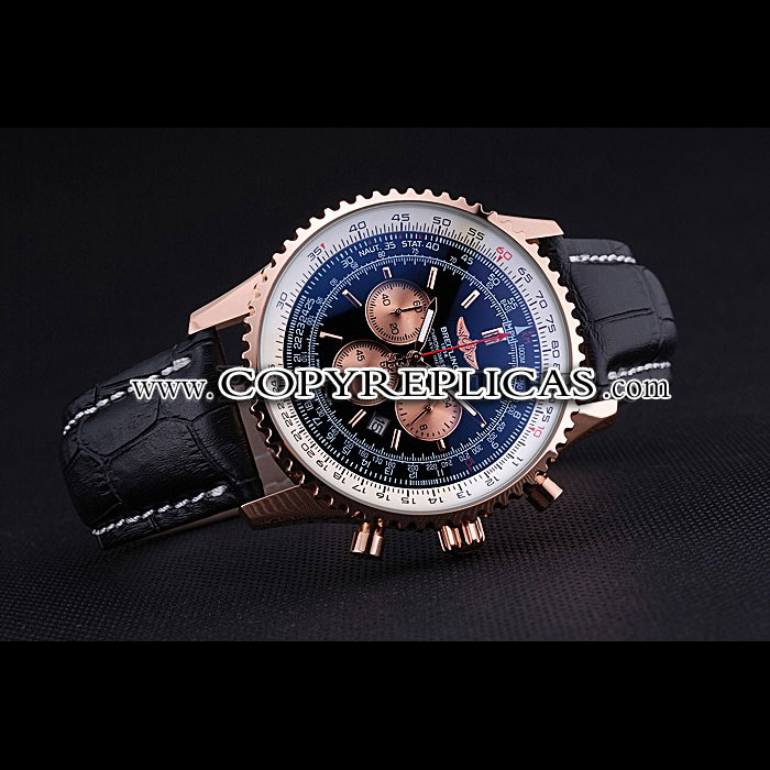 Breitling Navitimer 01 Black Dial Rose Gold Case Black Leather Bracelet BL5635 - Photo-2