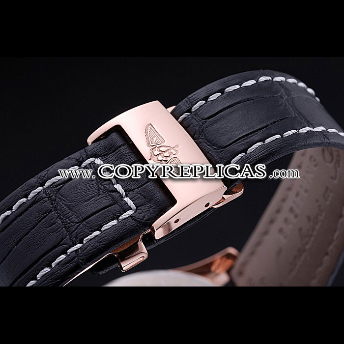 Breitling Navitimer 01 Black Dial Rose Gold Case Black Leather Bracelet BL5635 - Photo-4