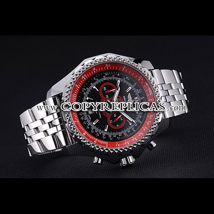 Breilting Bentley Supersports Black Red Dial Stainless Steel Bracelet BL5687 - Photo-2