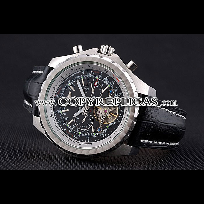 Breitling Bentley Mulliner Tourbillon Black Dial Stainless Steel Case Black Leather Strap BL5718 - Photo-3