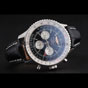 Swiss Breitling Navitimer Black Dial Stainless Stell Case Black Leather Strap BL5644 - thumb-3