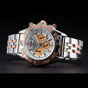 Breitling Chronomat White Dial Rose Gold Bezel Subdials Stainless Steel Two Tone Bracelet BL5721 - thumb-2
