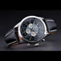 Breitling Transocean Chronograph Unitime Black Dial Steel Case Black Leather Bracelet BL5733 - thumb-2
