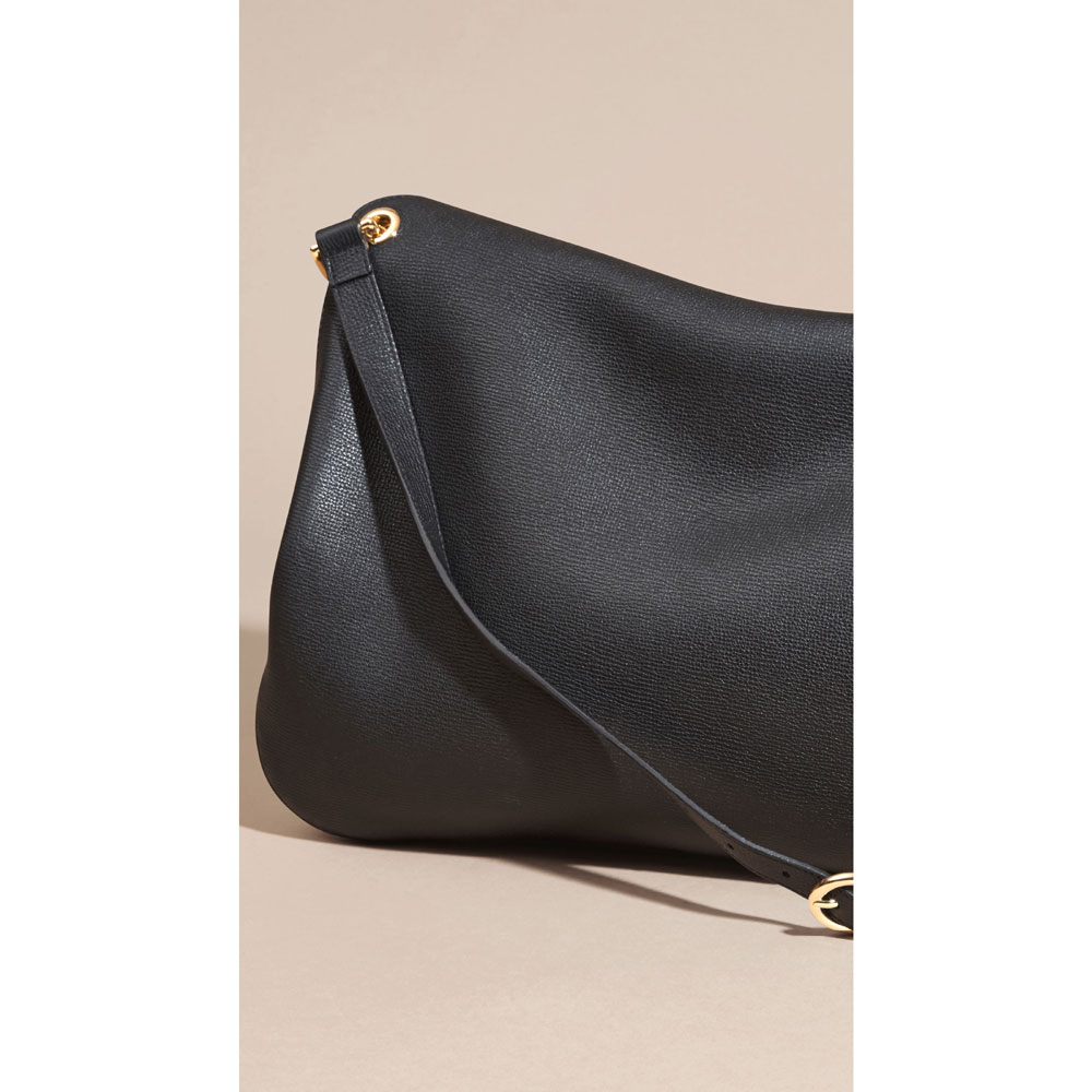 Burberry Grainy Leather and House Check Shoulder Bag Black 40203991 - Photo-2