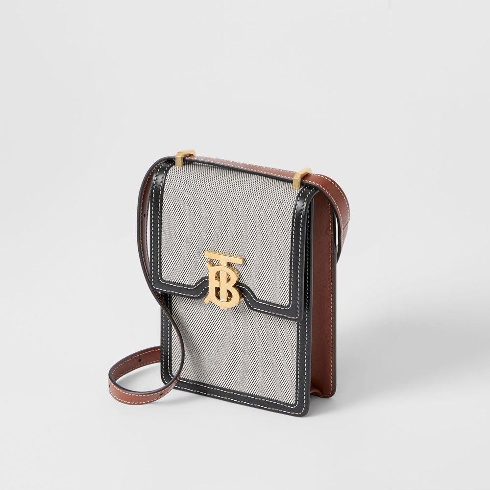 Burberry Cotton Canvas and Two-tone Leather Robin Bag 80318591 - Photo-2