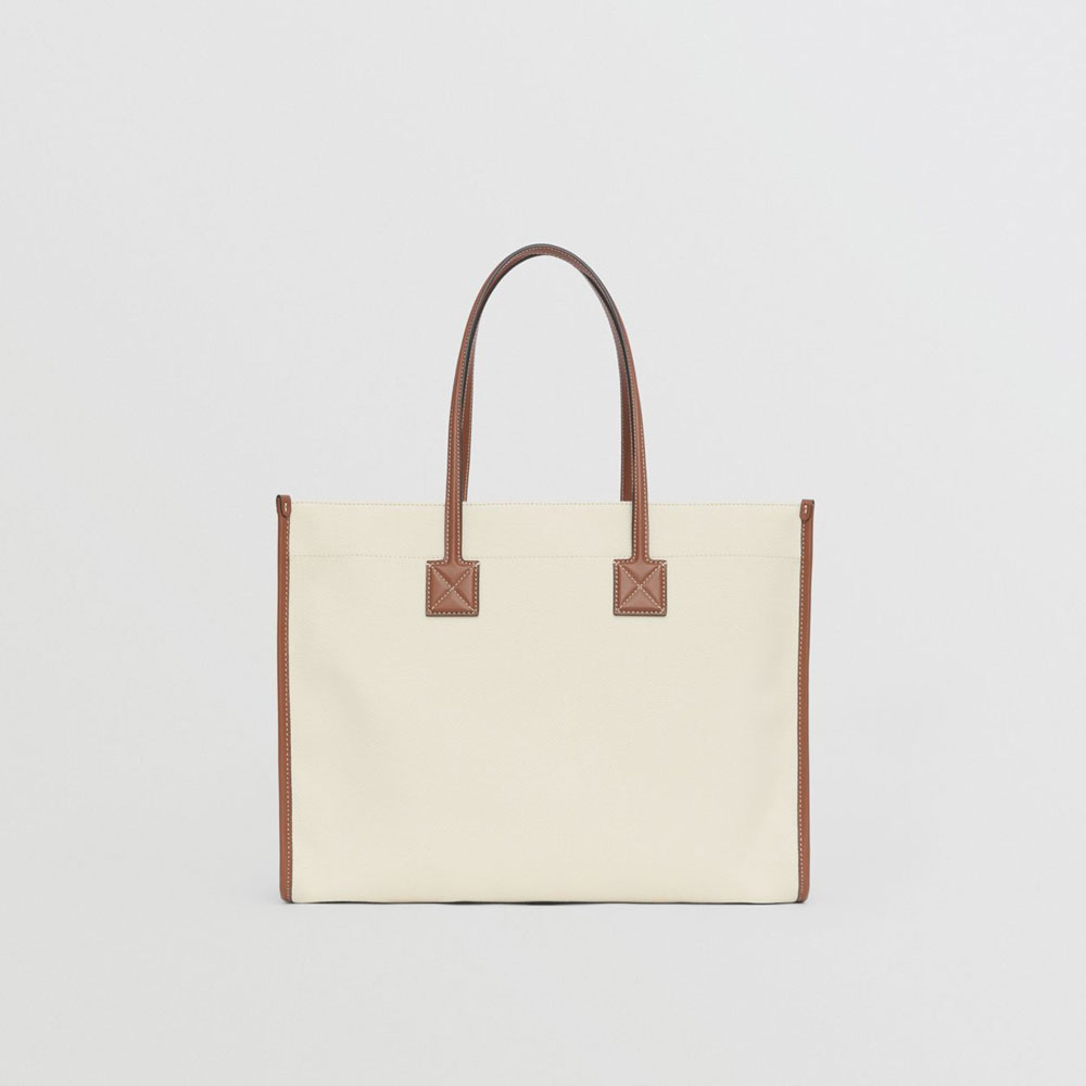 Burberry Medium Two tone Canvas and Leather Freya Tote 80441291 - Photo-3