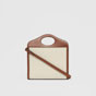 Burberry Mini Two tone Canvas and Leather Pocket Bag 80393611 - thumb-3