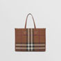 Burberry Medium Knitted Check Freya Tote in Dark Birch Brown 80491361 - thumb-3