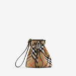 Burberry Check Drawstring Pouch in Sand 80939161