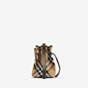 Burberry Check Drawstring Pouch in Sand 80939161 - thumb-2