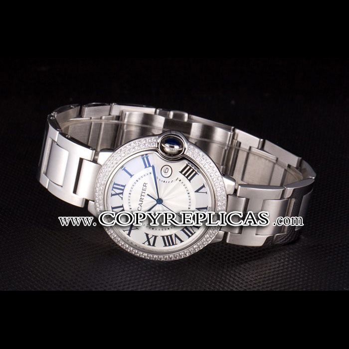 Cartier Ballon Bleu 44mm White Dial Diamonds Stainless Steel Case And Bracelet CTR5860 - Photo-2