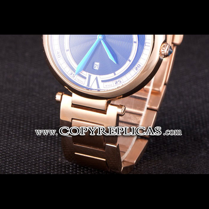 Cartier Ballon Bleu Rose Gold Stainelss Steel Strap Black Dial CTR5887 - Photo-4
