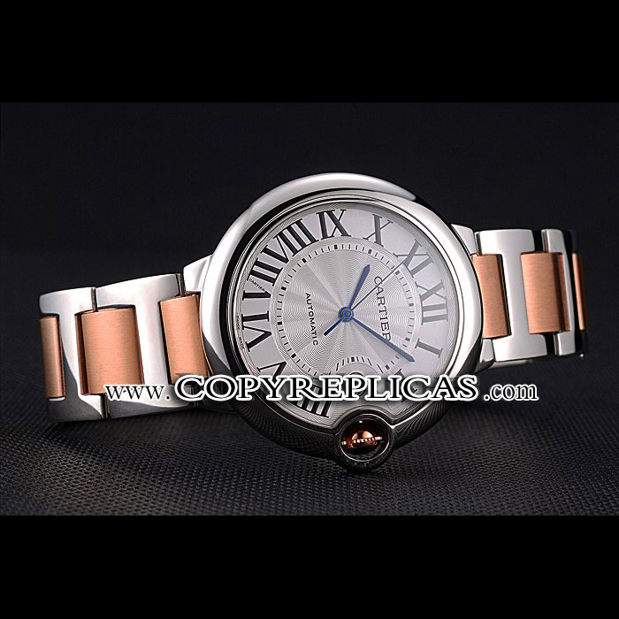 Swiss Cartier Ballon Bleu 42mm Silver Dial Stainless Steel Two Tone Rose Gold Bracelet CTR5893 - Photo-2