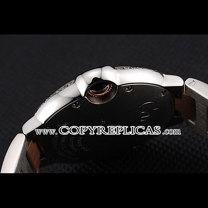 Swiss Ballon Blue De Cartier Diamond Steel White Dial Roman Numerals Two Tone Bracelet CTR5913 - Photo-4